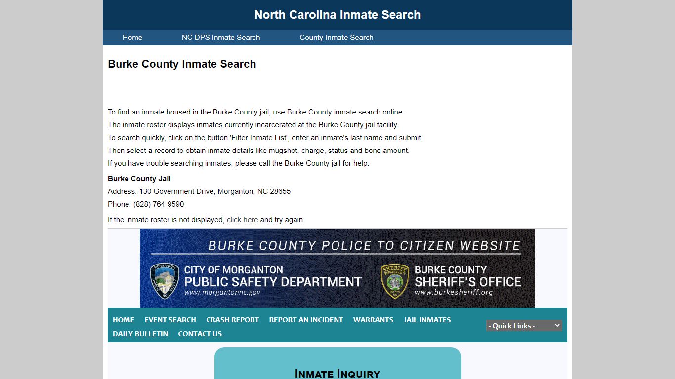 Burke County Inmate Search