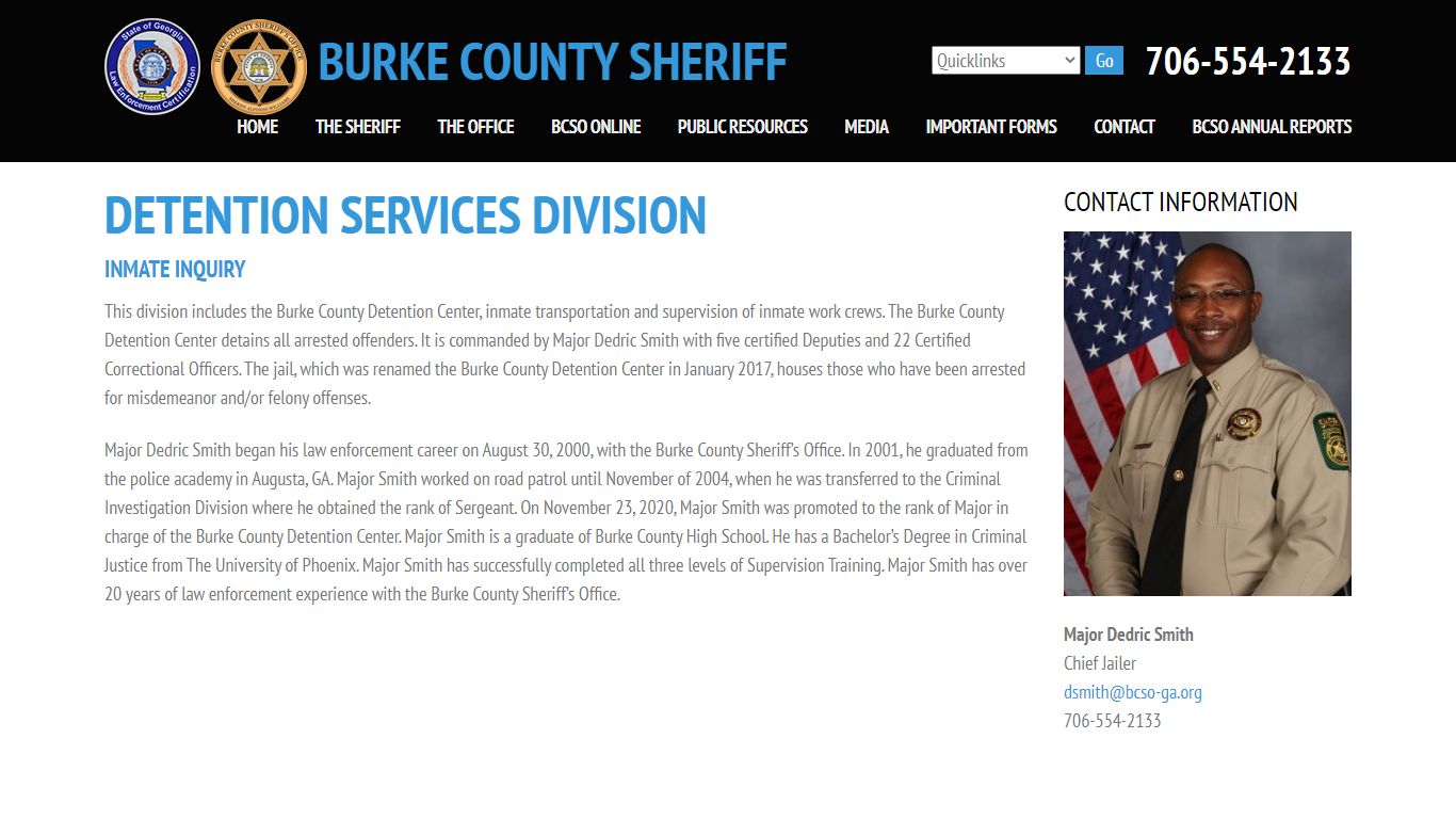 Detention Services Division - Burke County Sheriff